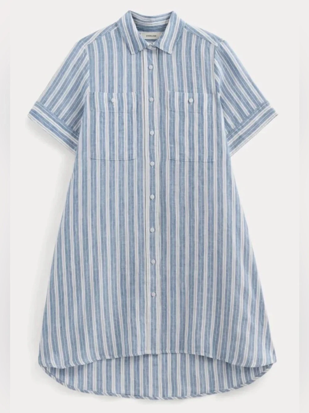 Everlane Daytripper Dress in Blue/White Linen - Picture 3 of 7